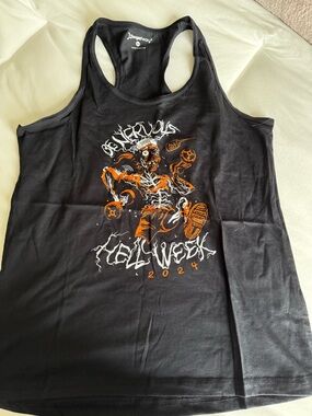 Orangetheory Black Racerback Tank with White Logo